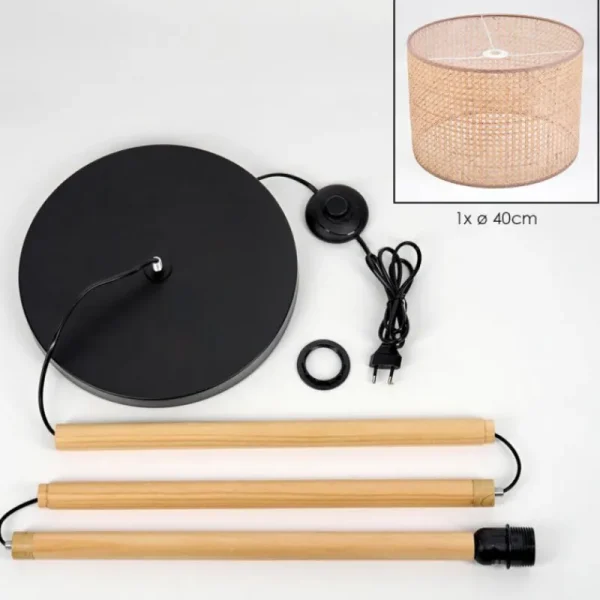 hofstein Barcos Lampadaire Écru, Noir, 1 lumière* Lampes Modernes