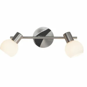 Luminaires Brilliant Barre de spots Brilliant Tiara Blanc, 2 lumières* Lampes En Verre