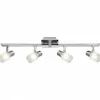 Lampe Barre de spots Brilliant Leuchten Lea Chrome, Blanc, 4 lumières* Lampes En Verre