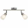 Luminaires Brilliant Barre de spots Brilliant Bethany LED Chrome, 2 lumières* Lampes En Verre