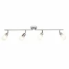 Luminaires Brilliant Barre de spots Brilliant Bethany LED Chrome, 4 lumières* Lampes En Verre