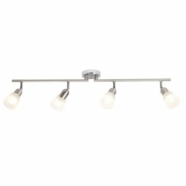 Luminaires Brilliant Barre de spots Brilliant Bethany LED Chrome, 4 lumières* Lampes En Verre