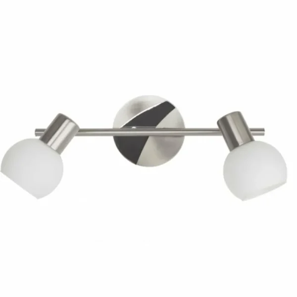 Luminaires Brilliant Barre de spots Brilliant Tiara Blanc, 2 lumières* Lampes En Verre