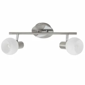 Luminaires Brilliant Barre de spots Brilliant Tiara Blanc, 2 lumières* Lampes En Verre