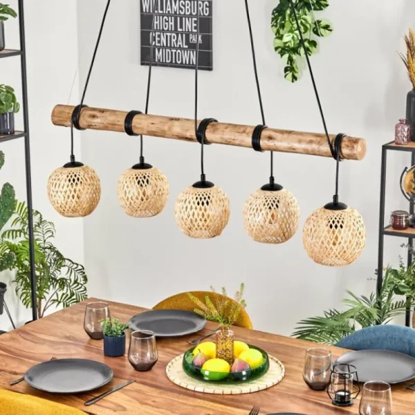 hofstein Basto Suspension, Suspension Écru, Noir, 5 lumières* Lampes Modernes