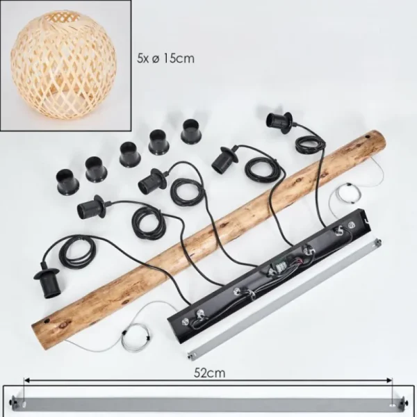 hofstein Basto Suspension, Suspension Écru, Noir, 5 lumières* Lampes Modernes