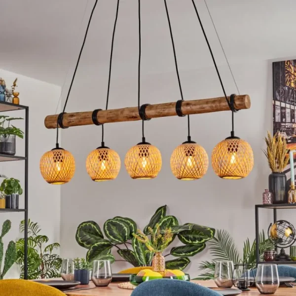 hofstein Basto Suspension, Suspension Écru, Noir, 5 lumières* Lampes Modernes