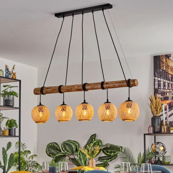 hofstein Basto Suspension, Suspension Écru, Noir, 5 lumières* Lampes Modernes