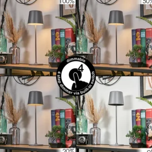 hofstein Belece Lampe de table d'extérieur, Lampe à poser LED Gris, 1 lumière* Lampes Modernes