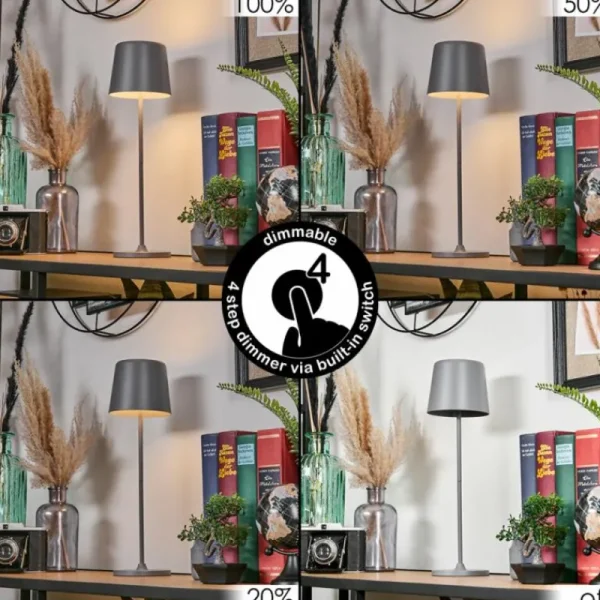 hofstein Belece Lampe de table d'extérieur, Lampe à poser LED Gris, 1 lumière* Lampes Modernes