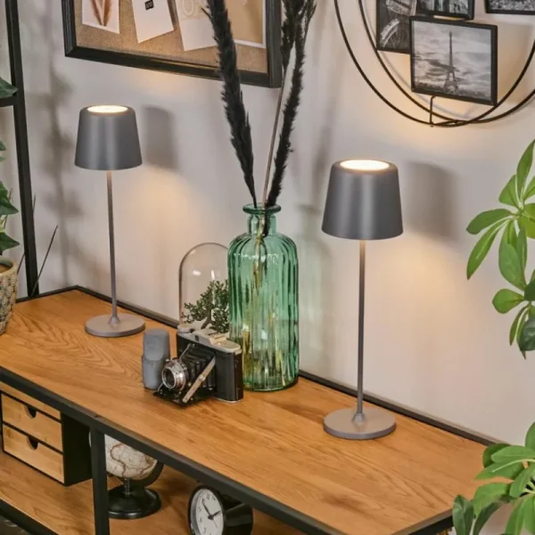 hofstein Belece Lampe de table d'extérieur, Lampe à poser LED Gris, 1 lumière* Lampes Modernes