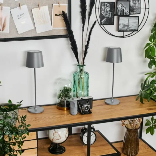 hofstein Belece Lampe de table d'extérieur, Lampe à poser LED Gris, 1 lumière* Lampes Modernes