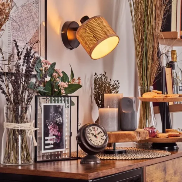 hofstein Bongal Applique murale Noir, 1 lumière* Lampes Modernes