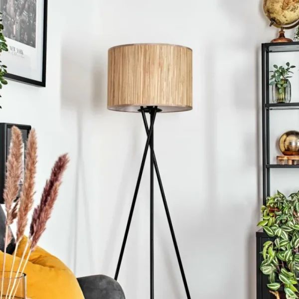 hofstein Bongal Lampadaire Noir, 1 lumière* Lampes Modernes