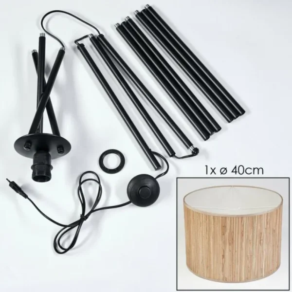 hofstein Bongal Lampadaire Noir, 1 lumière* Lampes Modernes