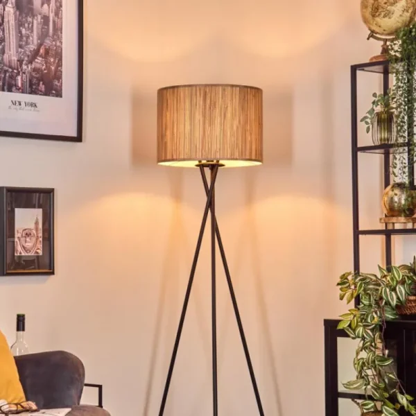 hofstein Bongal Lampadaire Noir, 1 lumière* Lampes Modernes