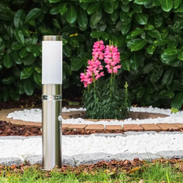 hofstein Borne d'éclairage Avize Acier inoxydable, 1 lumière, Détecteur de mouvement* Lampes Modernes