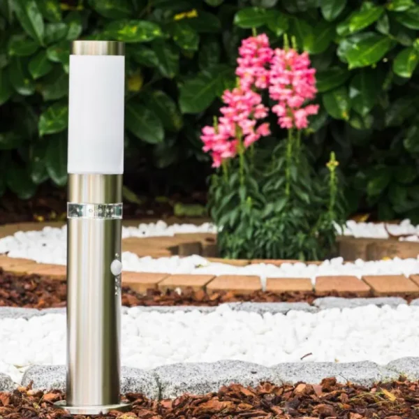 hofstein Borne d'éclairage Avize Acier inoxydable, 1 lumière, Détecteur de mouvement* Lampes Modernes