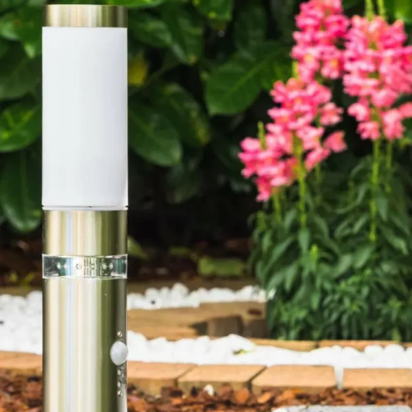 hofstein Borne d'éclairage Avize Acier inoxydable, 1 lumière, Détecteur de mouvement* Lampes Modernes