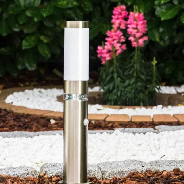 hofstein Borne d'éclairage Avize Acier inoxydable, 1 lumière, Détecteur de mouvement* Lampes Modernes