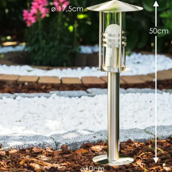 hofstein Borne d'éclairage Fushun Acier inoxydable, 1 lumière* Lampes Modernes