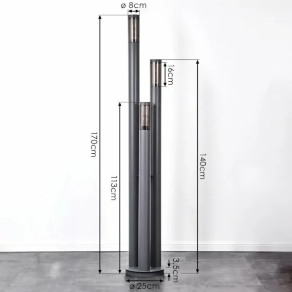 hofstein Borne lumineuse Gaborone Anthracite, 3 lumières* Lampes Modernes