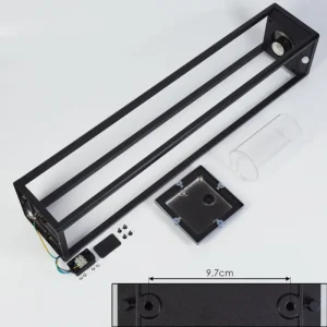 hofstein Borne lumineuse Baoshan Noir, 1 lumière, Détecteur de mouvement* Lampes Modernes
