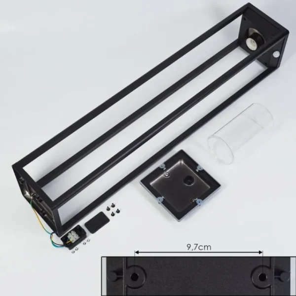 hofstein Borne lumineuse Baoshan Noir, 1 lumière, Détecteur de mouvement* Lampes Modernes