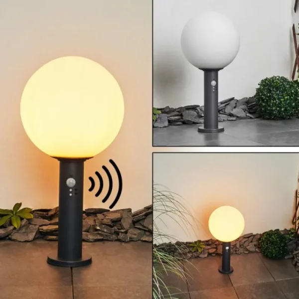 hofstein Borne lumineuse Bubodefo Anthracite, 1 lumière, Détecteur de mouvement* Lampes Modernes