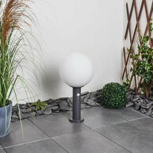hofstein Borne lumineuse Bubodefo Anthracite, 1 lumière, Détecteur de mouvement* Lampes Modernes