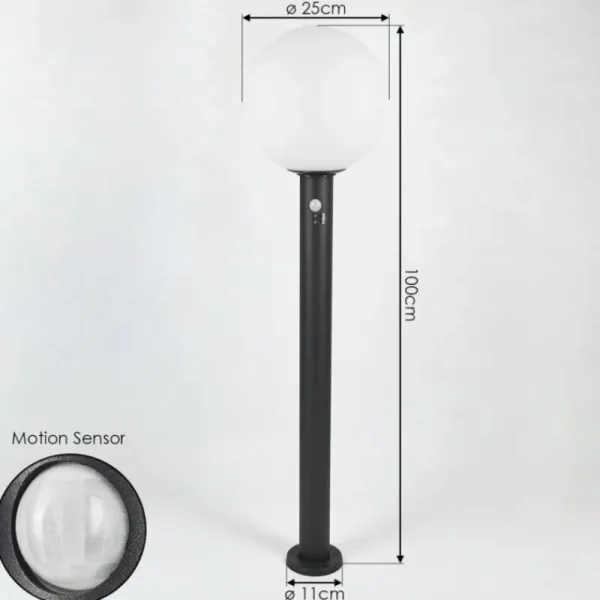 hofstein Borne lumineuse Bubodefo Anthracite, 1 lumière, Détecteur de mouvement* Lampes Modernes