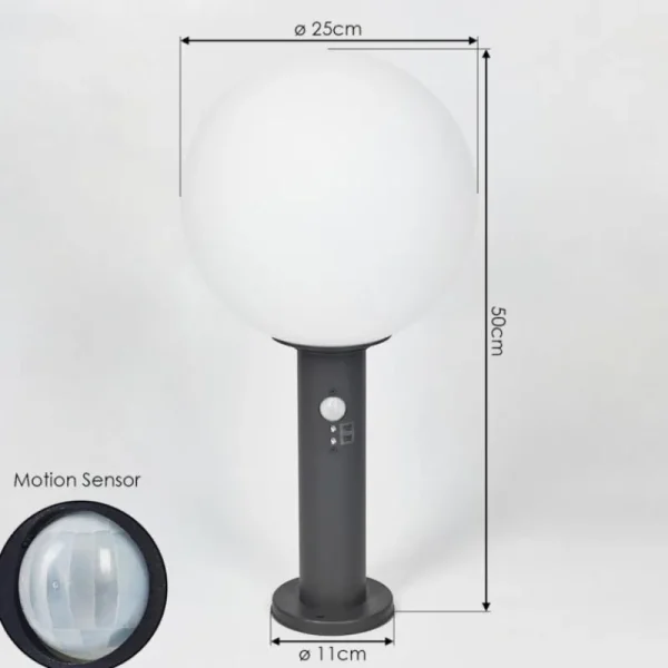 hofstein Borne lumineuse Bubodefo Anthracite, 1 lumière, Détecteur de mouvement* Lampes Modernes