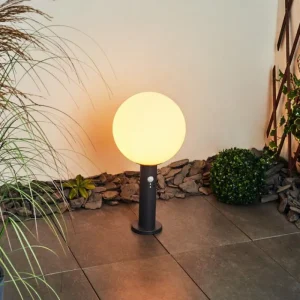 hofstein Borne lumineuse Bubodefo Anthracite, 1 lumière, Détecteur de mouvement* Lampes Modernes