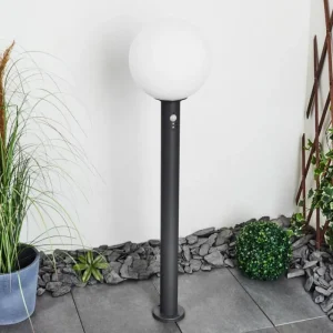 hofstein Borne lumineuse Bubodefo Anthracite, 1 lumière, Détecteur de mouvement* Lampes Modernes