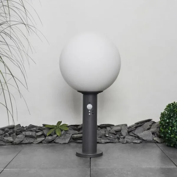 hofstein Borne lumineuse Bubodefo Anthracite, 1 lumière, Détecteur de mouvement* Lampes Modernes