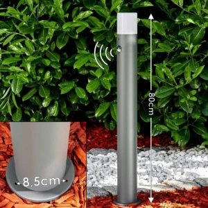 hofstein Borne lumineuse Buhrkall Anthracite, 1 lumière, Détecteur de mouvement* Lampes Modernes