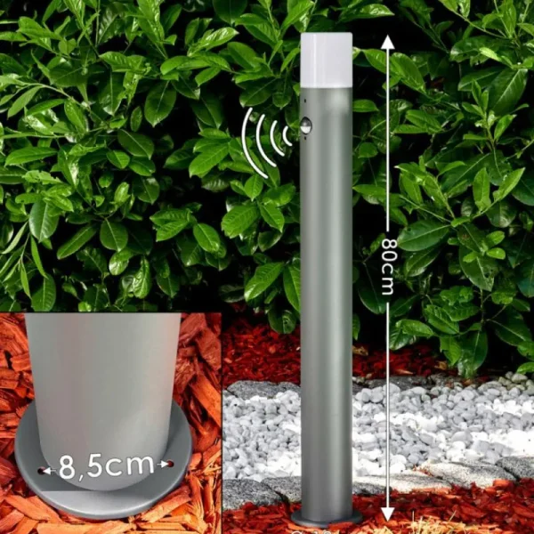 hofstein Borne lumineuse Buhrkall Anthracite, 1 lumière, Détecteur de mouvement* Lampes Modernes