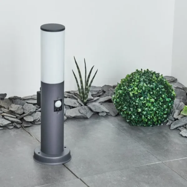 hofstein Borne lumineuse Caserta Anthracite, 1 lumière, Détecteur de mouvement* Lampes Modernes