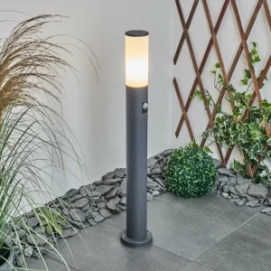hofstein Borne lumineuse Caserta Anthracite, 1 lumière, Détecteur de mouvement* Lampes Modernes