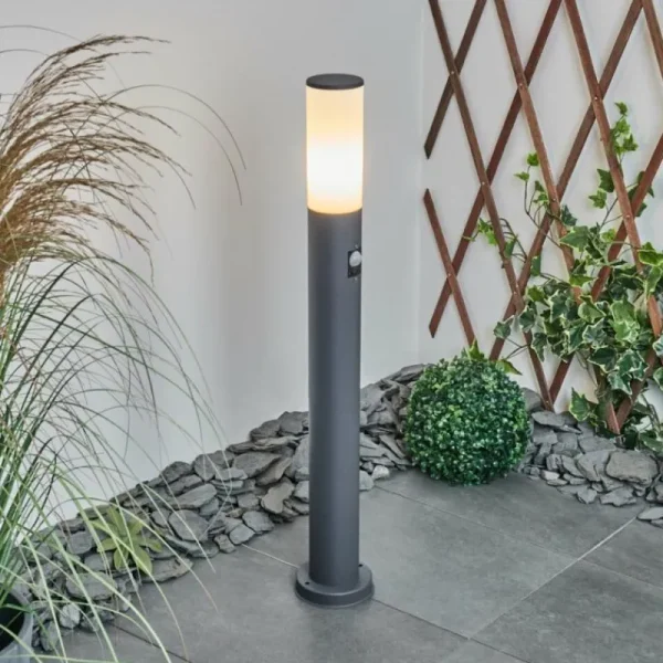 hofstein Borne lumineuse Caserta Anthracite, 1 lumière, Détecteur de mouvement* Lampes Modernes