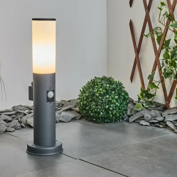 hofstein Borne lumineuse Caserta Anthracite, 1 lumière, Détecteur de mouvement* Lampes Modernes