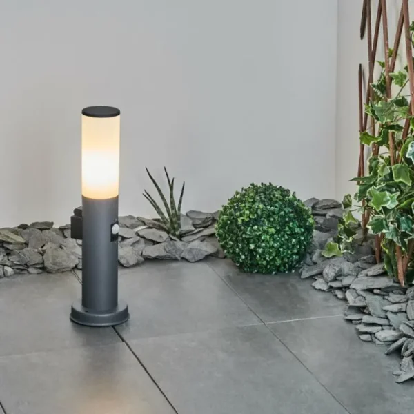 hofstein Borne lumineuse Caserta Anthracite, 1 lumière, Détecteur de mouvement* Lampes Modernes