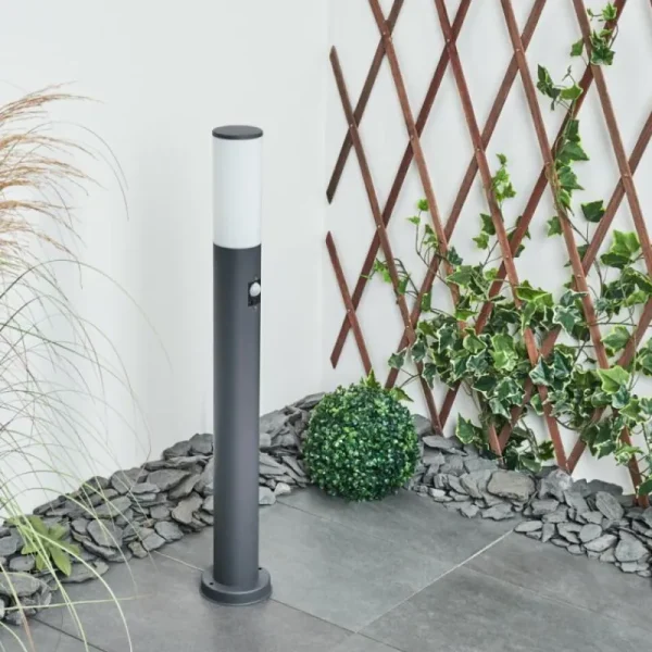 hofstein Borne lumineuse Caserta Anthracite, 1 lumière, Détecteur de mouvement* Lampes Modernes