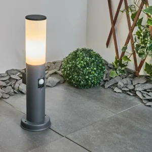 hofstein Borne lumineuse Caserta Anthracite, 1 lumière, Détecteur de mouvement* Lampes Modernes