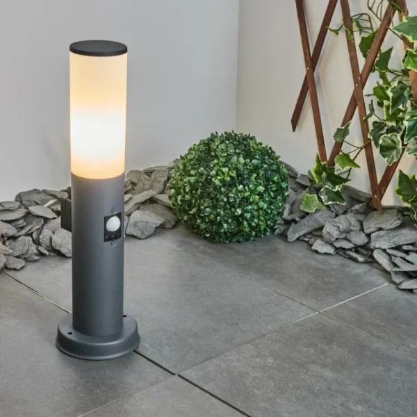 hofstein Borne lumineuse Caserta Anthracite, 1 lumière, Détecteur de mouvement* Lampes Modernes