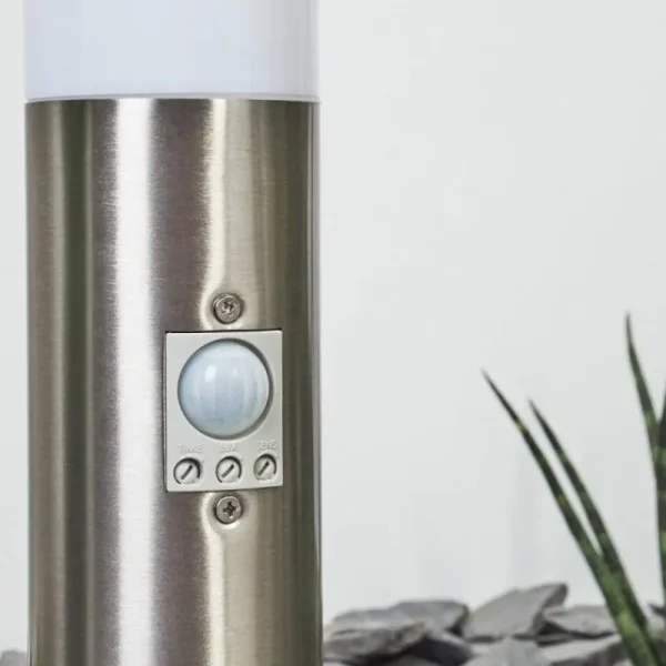 hofstein Borne lumineuse Caserta Nickel mat, Blanc, 1 lumière, Détecteur de mouvement* Lampes Modernes