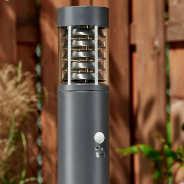 hofstein Borne lumineuse Dakar Anthracite, 1 lumière, Détecteur de mouvement* Lampes Modernes
