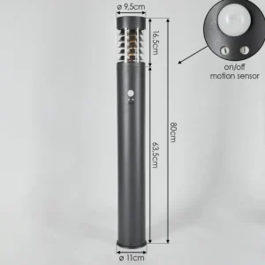 hofstein Borne lumineuse Dakar Anthracite, 1 lumière, Détecteur de mouvement* Lampes Modernes