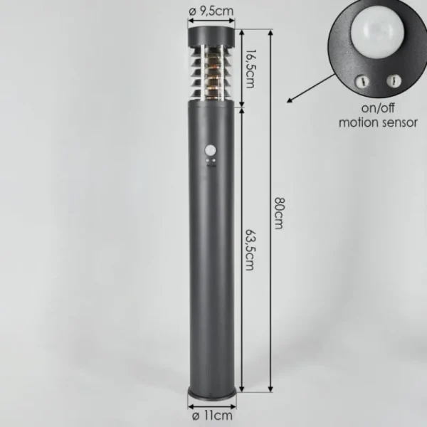 hofstein Borne lumineuse Dakar Anthracite, 1 lumière, Détecteur de mouvement* Lampes Modernes