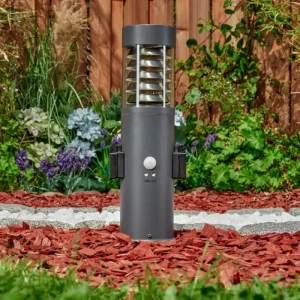 hofstein Borne lumineuse Dakar Anthracite, 1 lumière, Détecteur de mouvement* Lampes Modernes